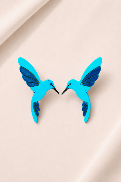 Aretes Colibrí en Bioplástico de Maíz