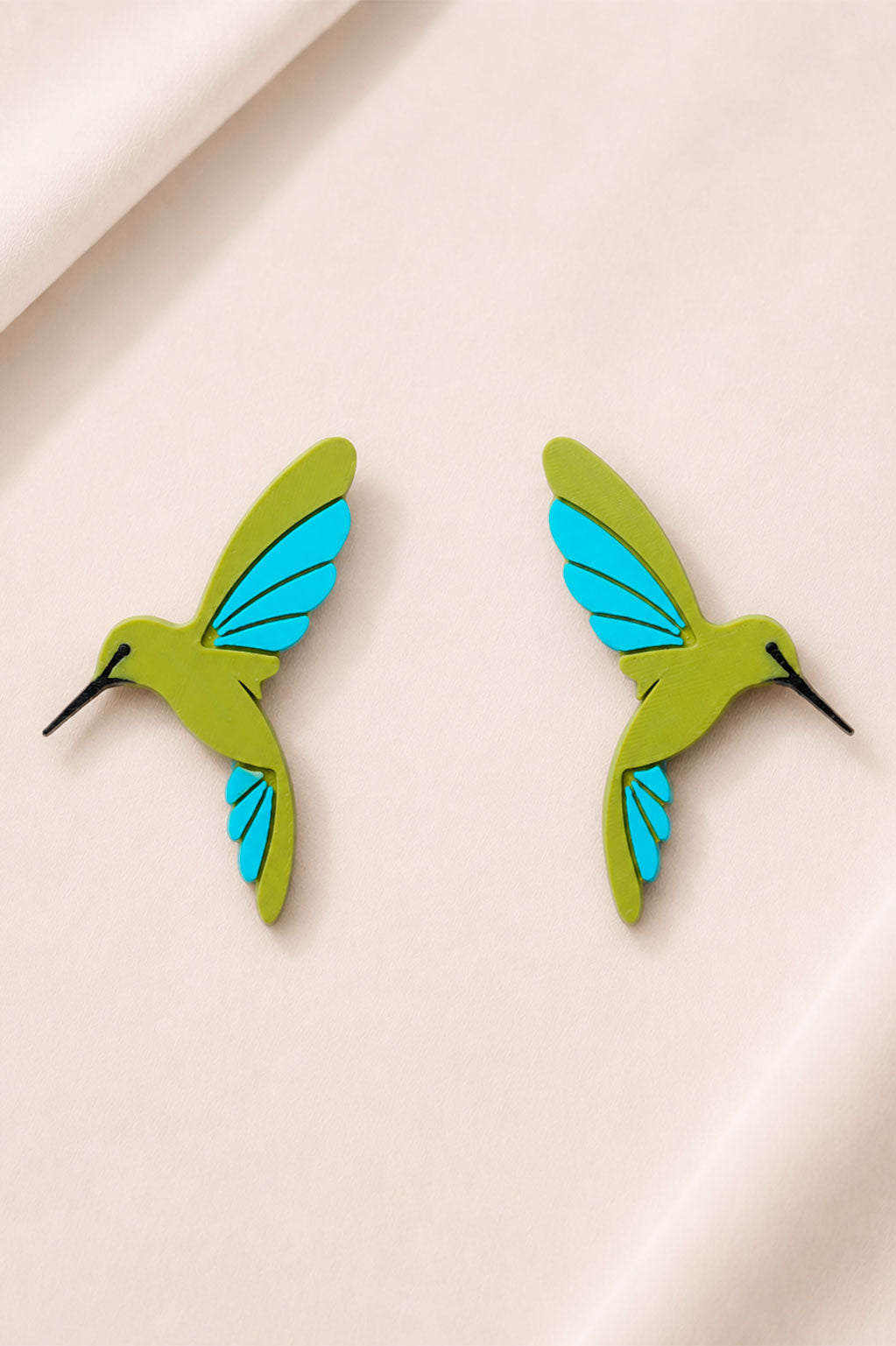 Aretes Colibrí en Bioplástico de Maíz