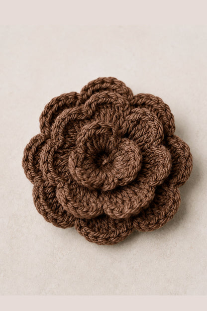 Broche Flor de Crochet Hecho a Mano