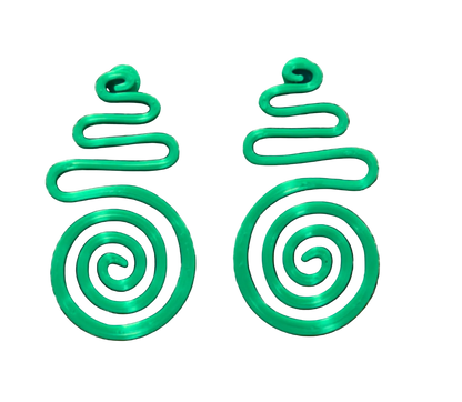 Foto original del par de aretes Sol verdes