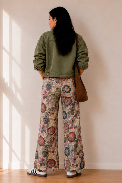 Pantalón gobelino flores
