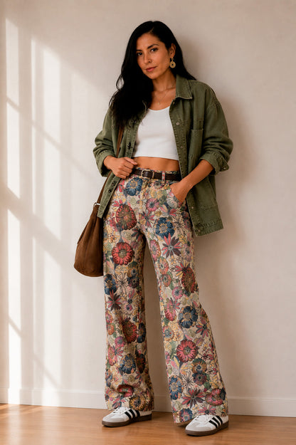 Pantalón gobelino flores